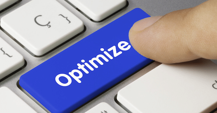 a keyboard button that says "optimize" representing website and SEO services