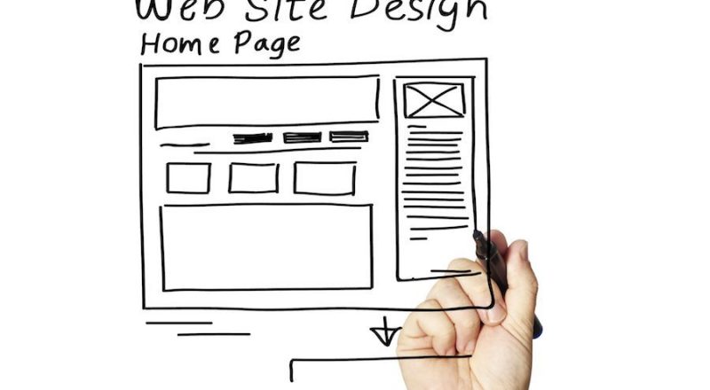 Website wireframe drawing