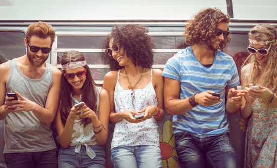 Young People on phones