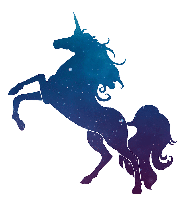 graphic of blue unicorn
