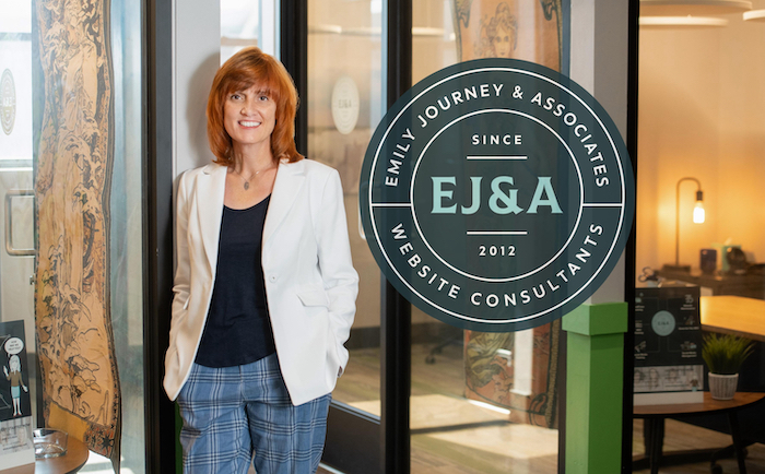 woman standing in agency office