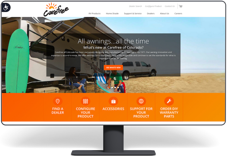 Mockup of Carefree website