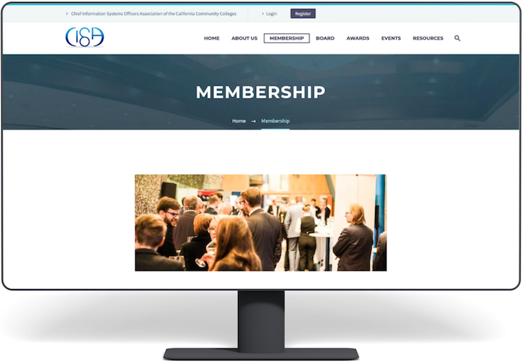 Mockup of member portal website